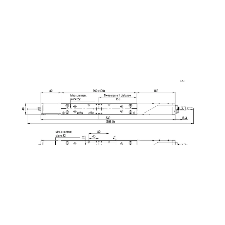 Manufacturer dimensional drawing shared by ODC2700-10 and ODC2700-40 — alternate installation-layout view