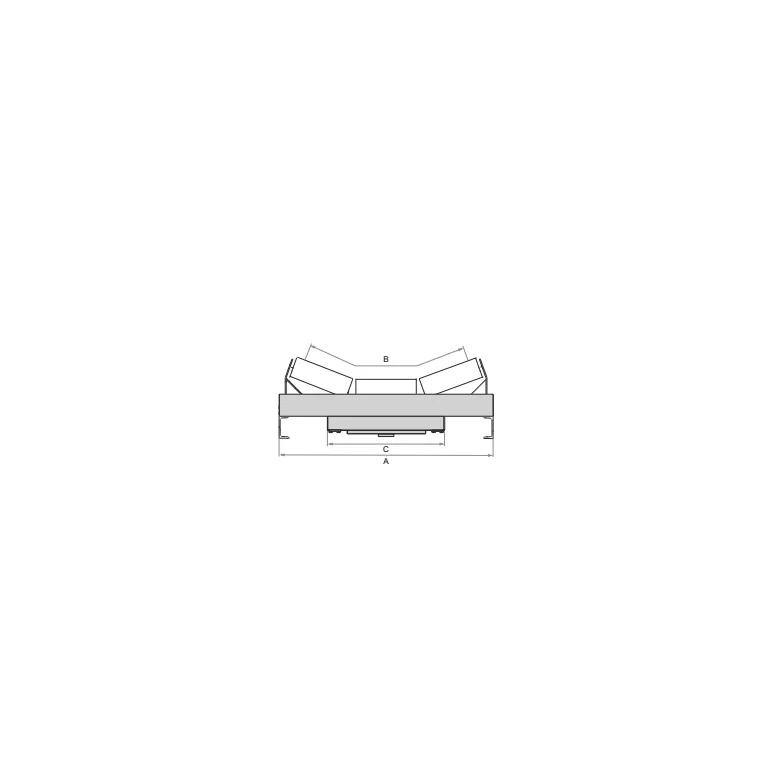 Qlar MULTIBELT BEP technical drawing — cross-section of belt, idlers, and module