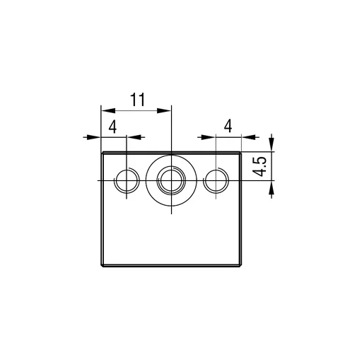 End view: three-hole pattern