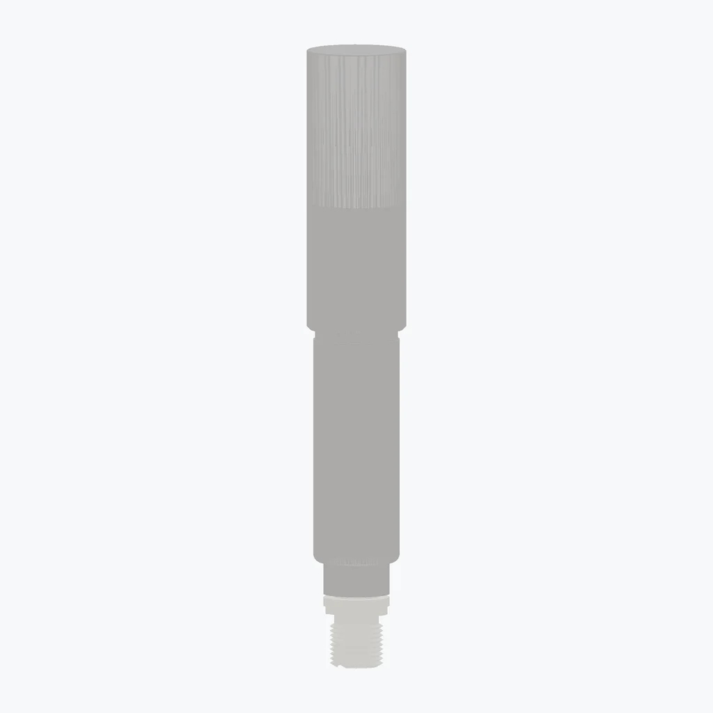 Supplemental CAD rendering of IFS2404-8 from Micro-Epsilon's official 3D model; it does not replace the manufacturer photograph and is not a dimensional drawing. The STEP file has no source colors; its gray tones are converter defaults, so the colored manufacturer series photograph is used as the primary image.