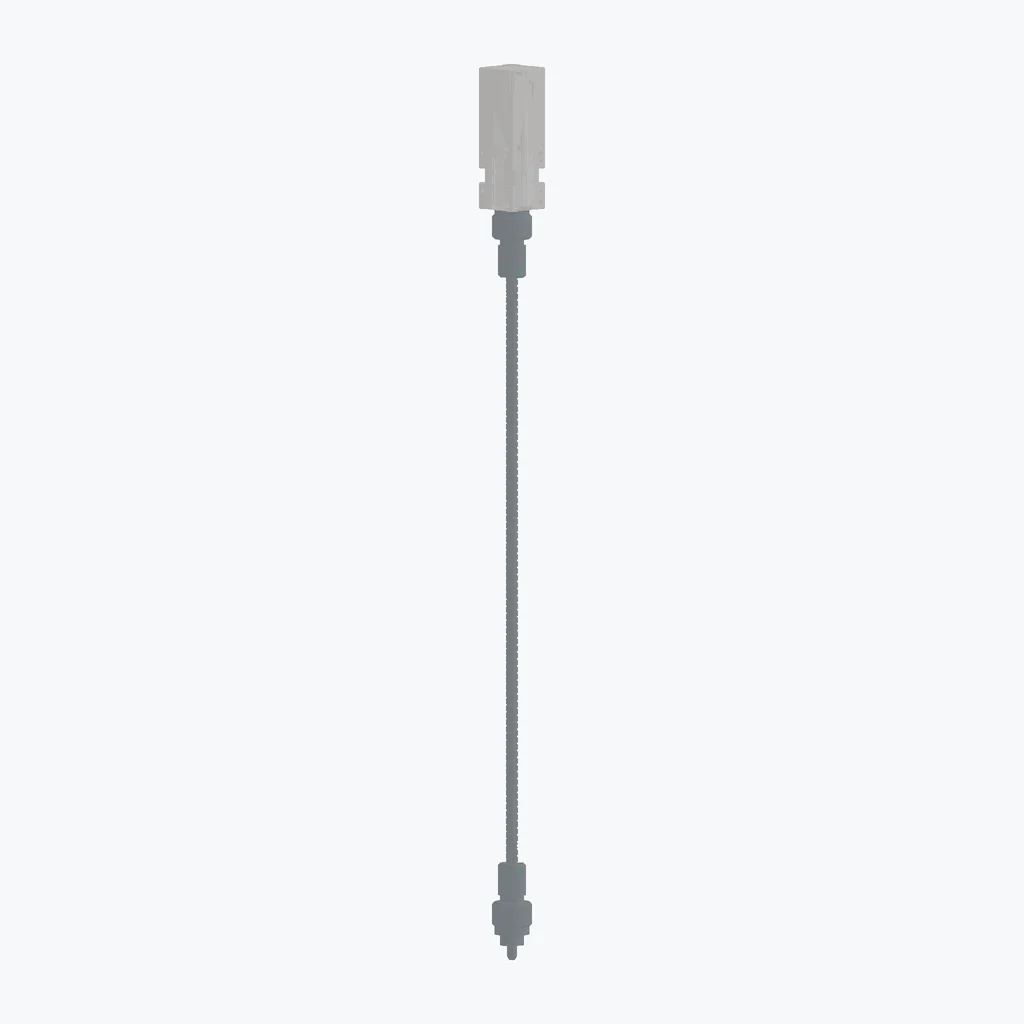 הדמיית CAD משלימה של IFS2407-2HT/VAC ממודל תלת־ממד רשמי של Micro-Epsilon; אינה מחליפה את תצלום היצרן ואינה שרטוט מידות. ההדמיה משתמשת בצבעי הפאות המקוריים של ה־STEP ובזווית שמציגה את הפאות הירוקות הקטנות; רוב גוף המתכת מוגדר במקור כאפור.