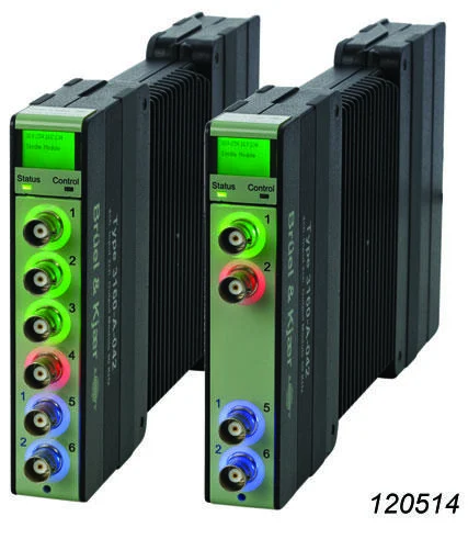 מודול LAN-XI 3160 בתצלום היצרן; התצלום מציג שתי גרסאות של המשפחה, ולא מזהה לבדו דגם יחיד.
