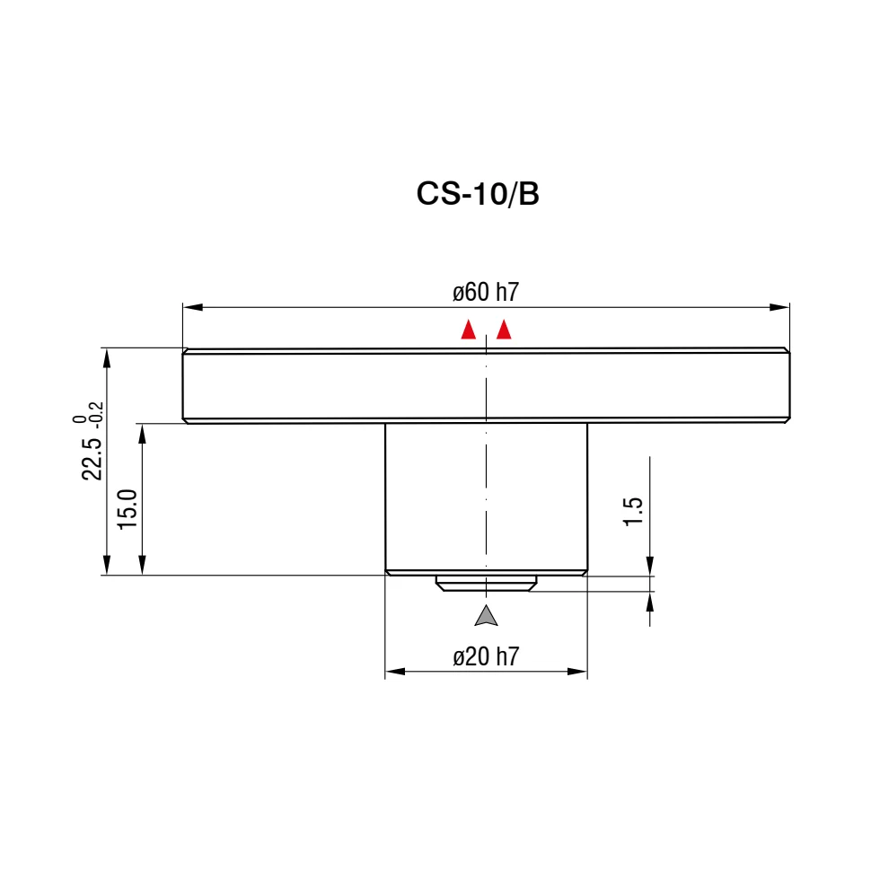 חיישן קיבולי CS-10/B של Micro-Epsilon — שרטוט מידות הדגם