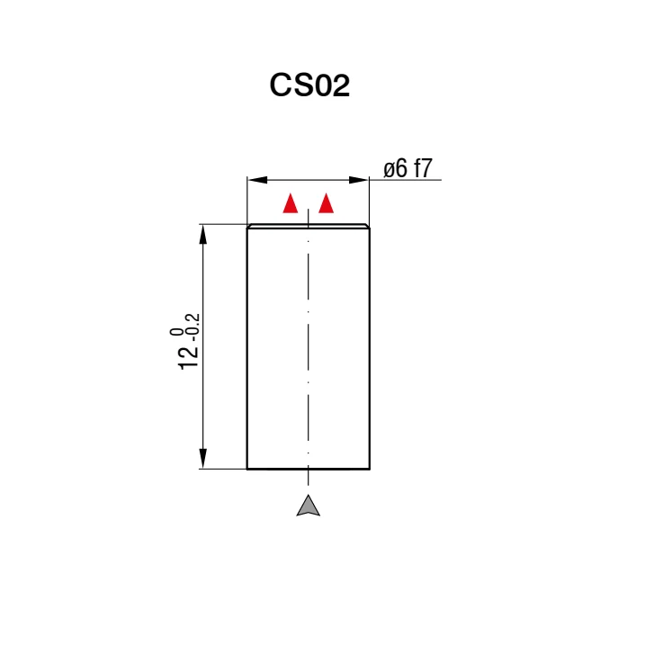 חיישן קיבולי CS02 של Micro-Epsilon — שרטוט מידות הדגם