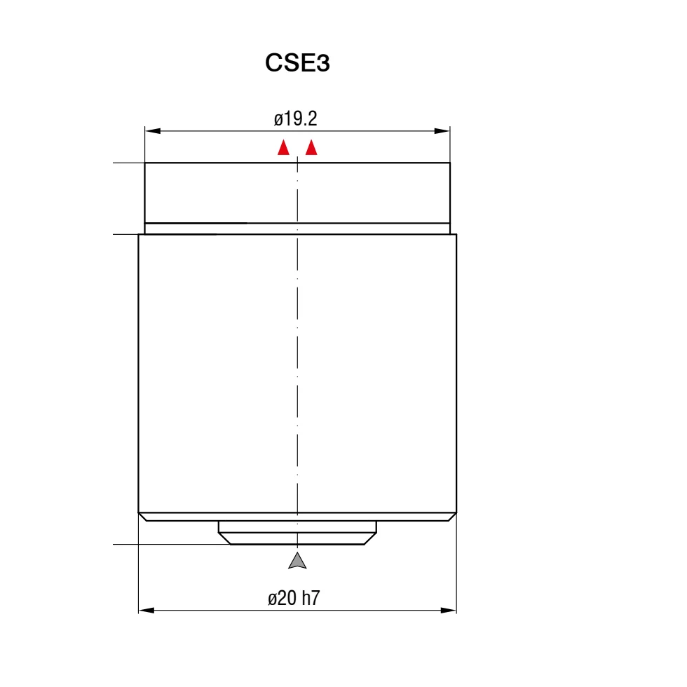 חיישן קיבולי CSE3 של Micro-Epsilon — שרטוט מידות הדגם