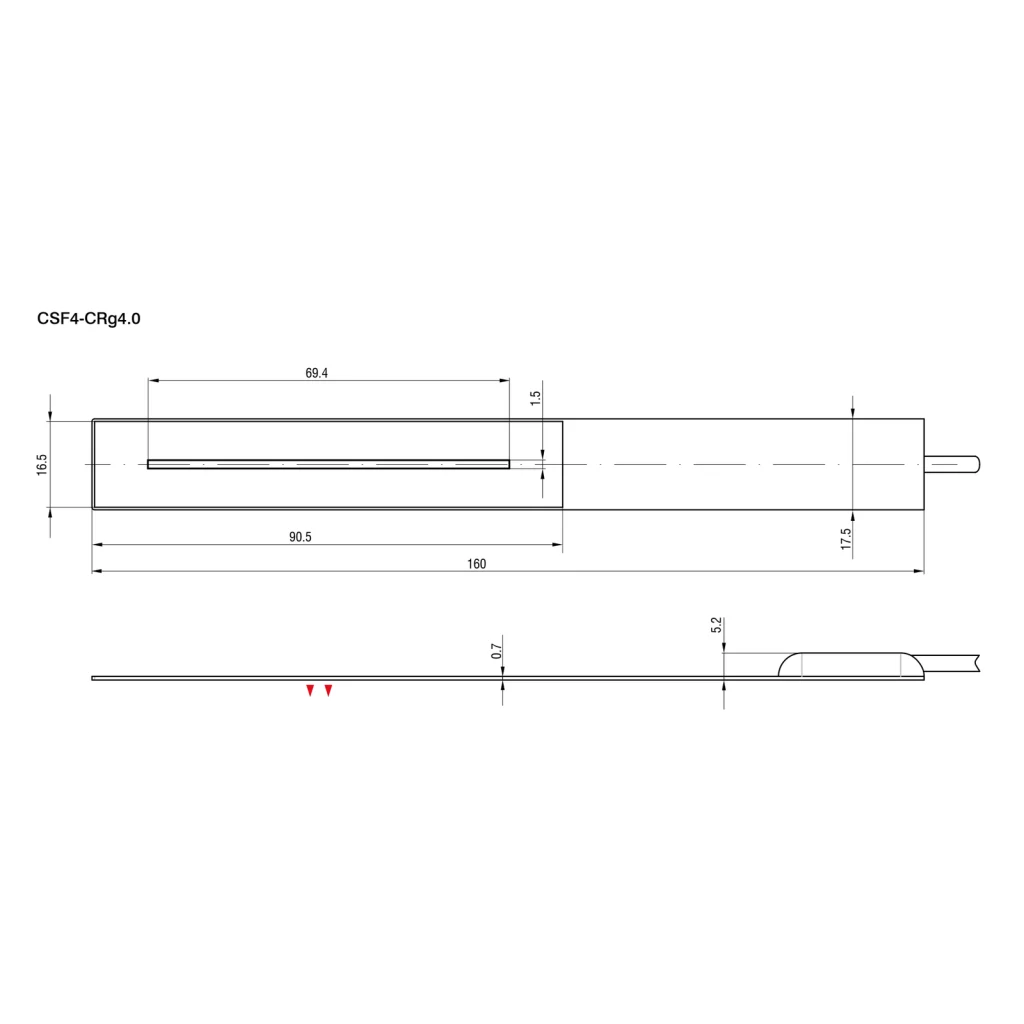 חיישן קיבולי CSF4-CRg4.0 של Micro-Epsilon — שרטוט מידות הדגם