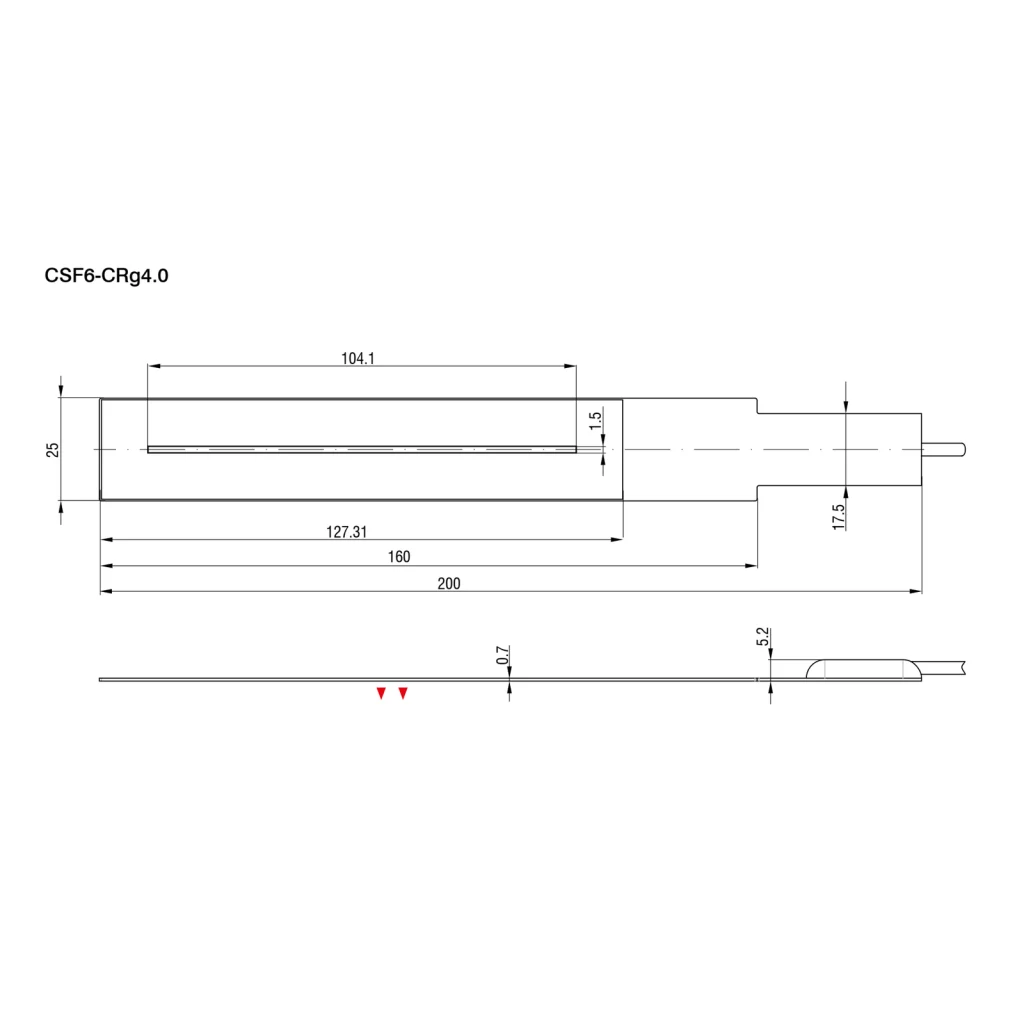 חיישן קיבולי CSF6-CRg4.0 של Micro-Epsilon — שרטוט מידות הדגם
