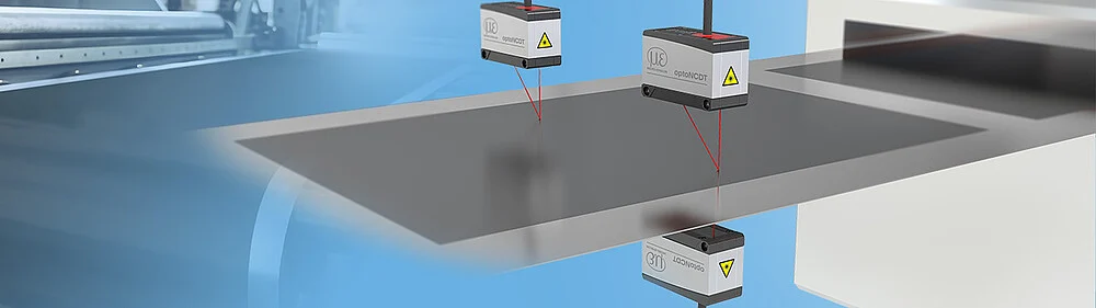 Laser sensors for measuring the thickness of the electrode coating