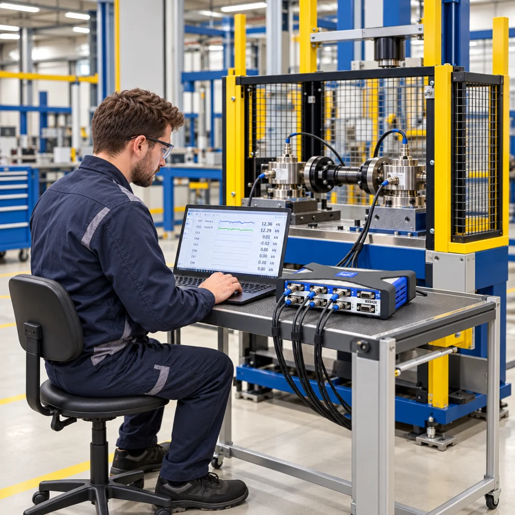 התקנה וכיוון חיישן scanCONTROL במפעל — Sensor commissioning