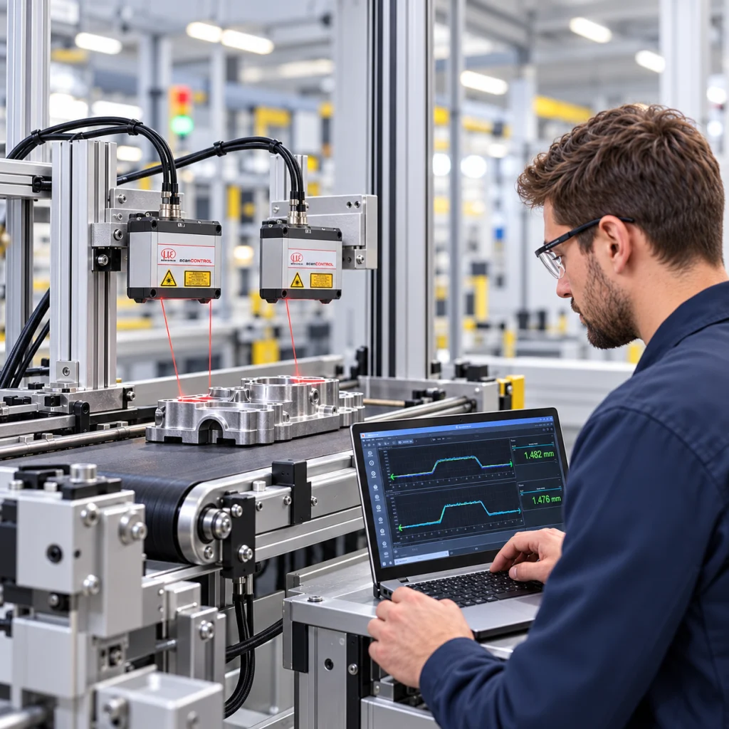 שילוב חיישני scanCONTROL במכונת ייצור — Factory measurement integration