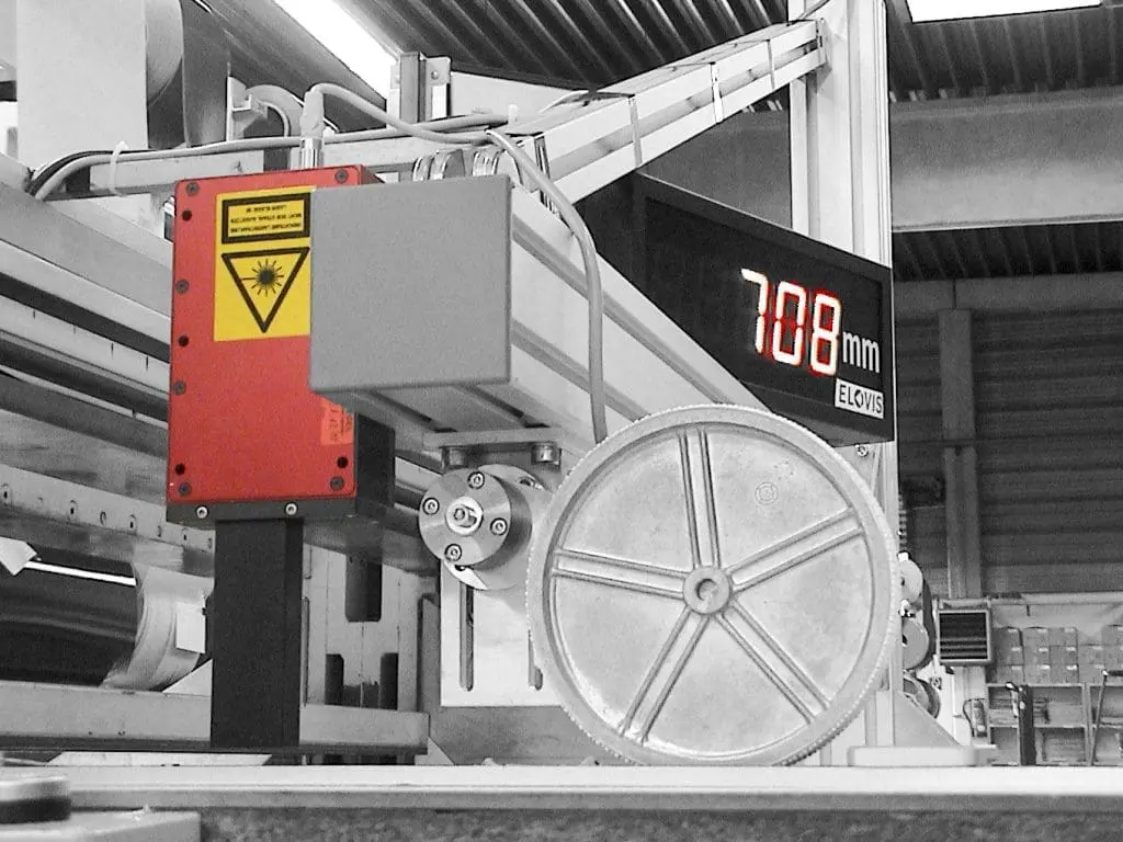 Calibrateable length measurement with MID-COUNTER and laser encoder as well as MID-COUNTER and measuring wheel encoder